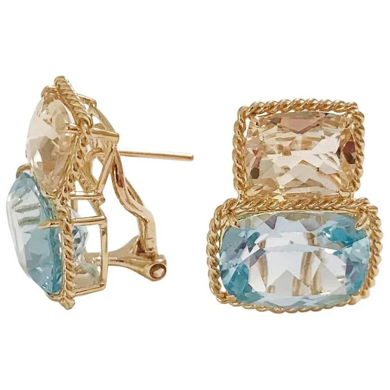 Elegant Single Stone Citrine Ring with Gold Rope Twist Border