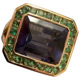 Blue Topaz Emerald Cut Statement ring