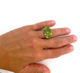 Large GUM DROP™ Ring with PERIDOT and Diamonds