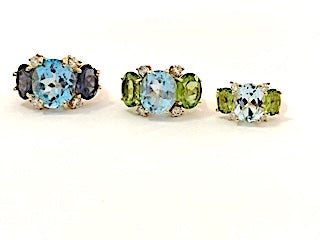 ADELE Large GUM DROP™ Earrings with Citrine and Smokey Topaz and Diamonds