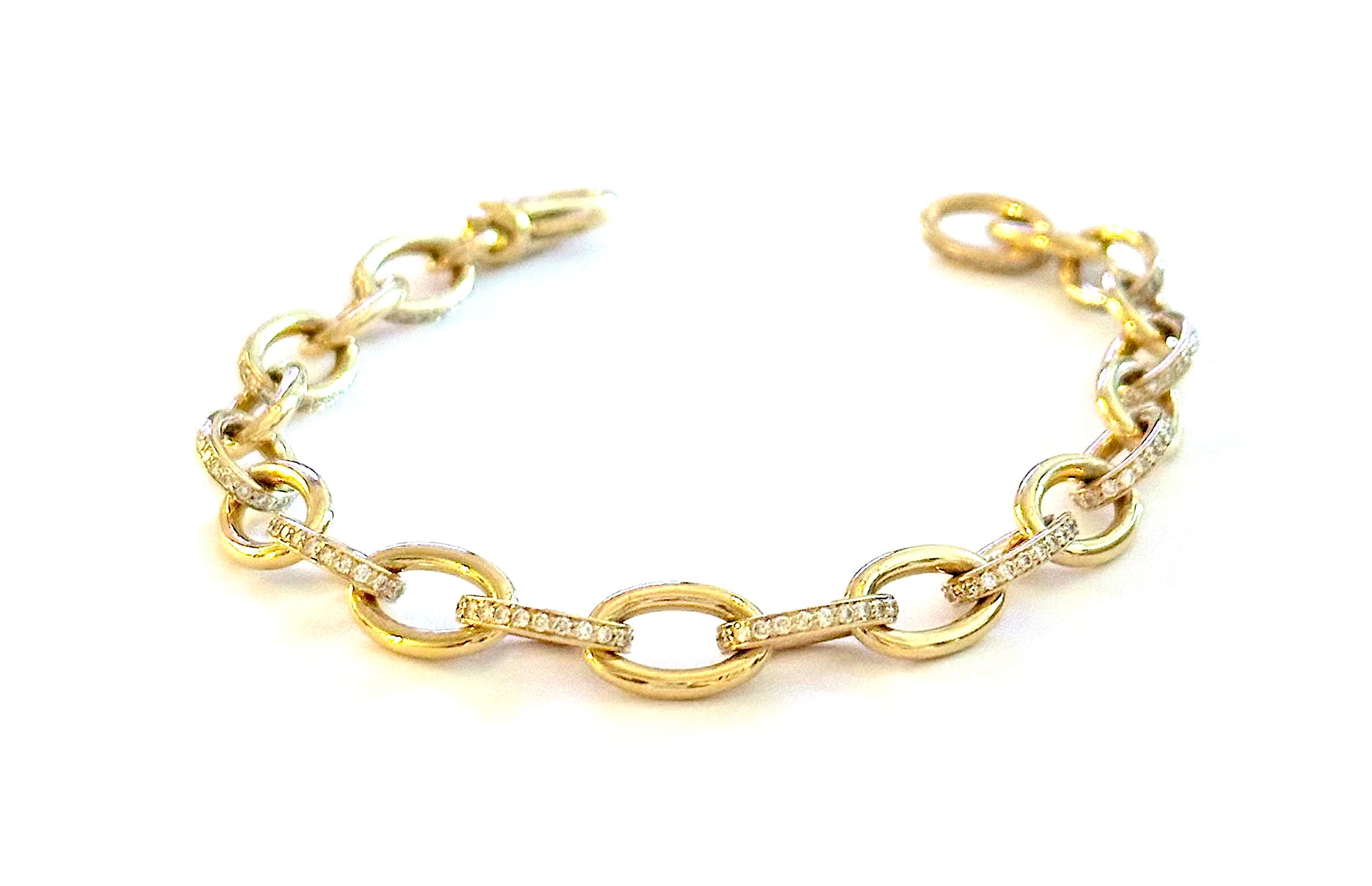 Gold Marquise Double Link Necklace