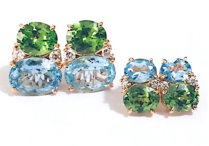 Elegant Drop Earring with Turquoise Sapphire and Blue Topaz A. Clunn