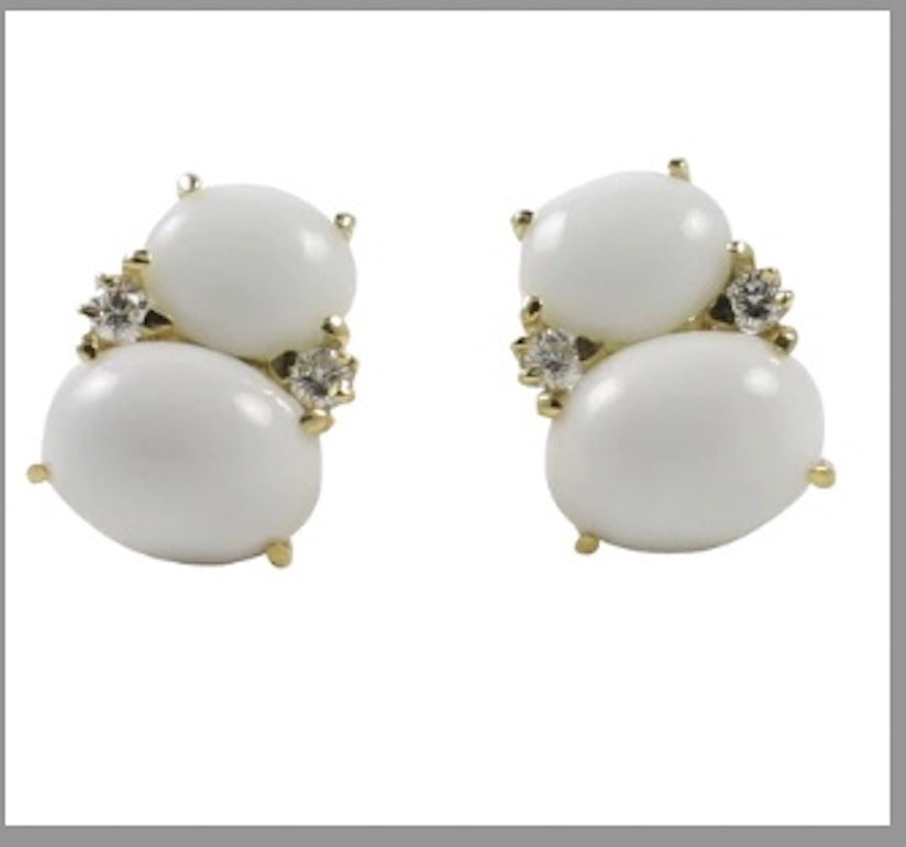 ADELE Large GUM DROP™ Earrings with Citrine and Smokey Topaz and Diamonds