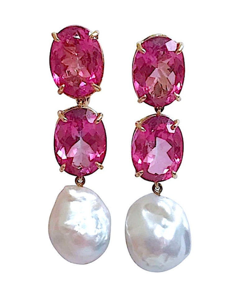 Elegant Drop Earring with Turquoise Sapphire and Blue Topaz A. Clunn