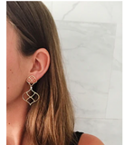 Elegant Three-Stone Drop Earring with Oval Citrine and Baroque Pearl