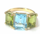 Blue Topaz Emerald Cut Statement ring