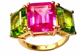 Blue Topaz Emerald Cut Statement ring