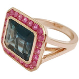 Blue Topaz Emerald Cut Statement ring