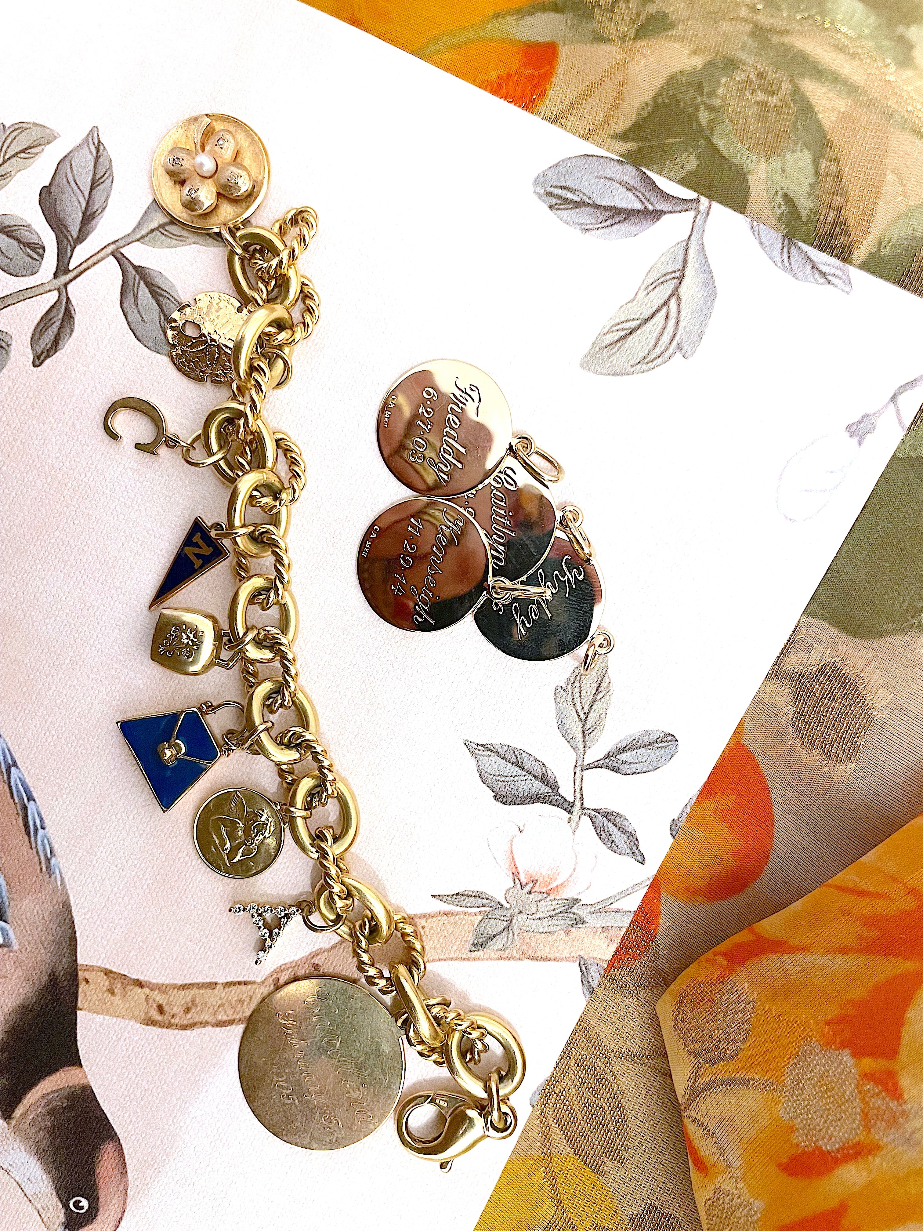 Beautiful Personalized Engraved Gold Circle Pendant and Chain