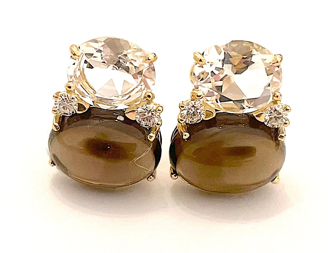 Medium 18kt White Gold GUM DROP™ Ring with Morganite and Amethyst