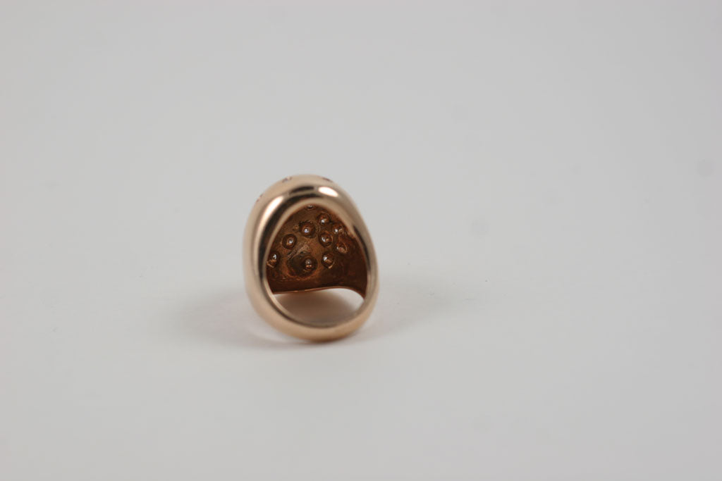 Rose Gold Dome Ring with Diamonds