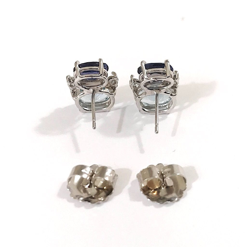 Mini GUM DROP™ Earrings with Iolite, Amethyst and Diamonds