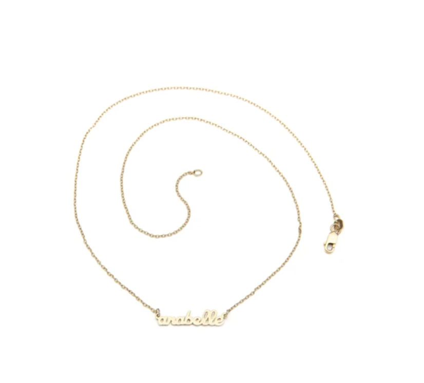 Beautiful Personalized Engraved Gold Circle Pendant and Chain