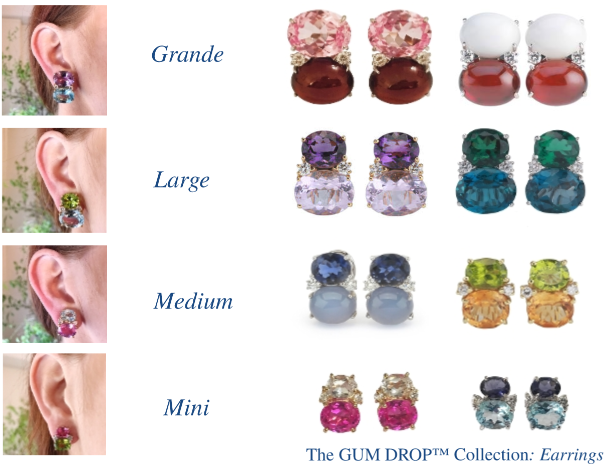 Medium GUM DROP™ Earrings with Pink Topaz and Blue Topaz and Diamonds