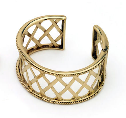 18k Woven Lattice Cuff Bracelet