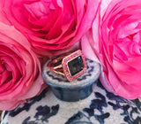 Blue Topaz Emerald Cut Statement ring
