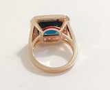 Blue Topaz Emerald Cut Statement ring