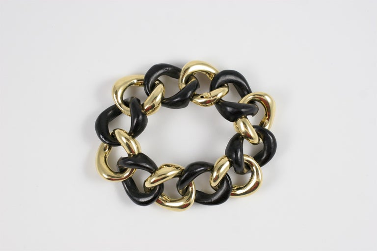 18kt Malachite and Gold Link Bracelet
