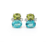 Large GUM DROP™ Earrings with Cabochon Chalcedony and Diamonds