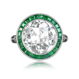 Platinum Cushion Cut Diamond and Sapphire Halo set Ring