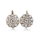Beautiful Platinum and Diamond Cluster drop earrings with Euro Back