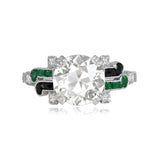 Platinum Cushion Cut Diamond and Sapphire Halo set Ring
