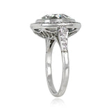 Platinum Cushion Cut Diamond and Sapphire Halo set Ring