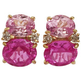 Medium GUM DROP™ Earrings with Amethyst and Pale Amethyst and Diamonds