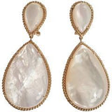 Deco Style Diamond and pear-shaped Morganites Long Earrings