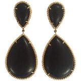 Deco Style Diamond and pear-shaped Morganites Long Earrings