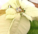 Bonheur Ring with Blue Topaz, Amethyst and Diamond Domed Ring