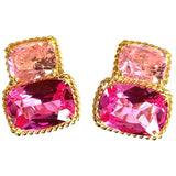Large GUM DROP™ Earrings with Peridot and Pink Topaz and Diamonds
