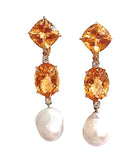 Medium GUM DROP™ Earrings with Pearls and Pink Topaz and Diamonds