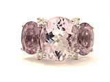 Medium GUM DROP™ Ring with Deep Pink Topaz and Orange Citrine and Diamonds