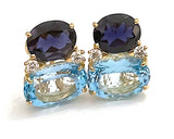 Large GUM DROP™ Earrings with Pink Topaz and Diamonds