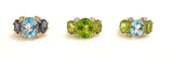 Small GUM DROP™ Ring with Bright Pink Topaz and Blue Topaz and Diamonds