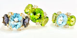 Large GUM DROP™ Earrings with Peridot and Blue Topaz and Diamonds