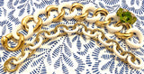 Elegant Alternating Yellow Gold Twist and White Jade Link Bracelet