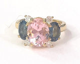 Large Two Stone Cushion Cut Earring with Rock Crystal and Blue Topaz
