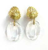 Elegant Gold and Rock Crystal Drop Earring  A. Clunn