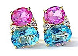 Large GUM DROP™ Earrings with Citrine and Amethyst and Diamonds
