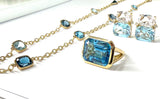 Medium GUM DROP™ Earrings with Pink Topaz and Blue Topaz and Diamonds with Detachable Pearls