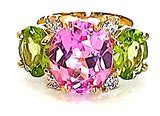 Grande GUM DROP™ Earrings with Pink Topaz and Purple Amethyst and Diamonds