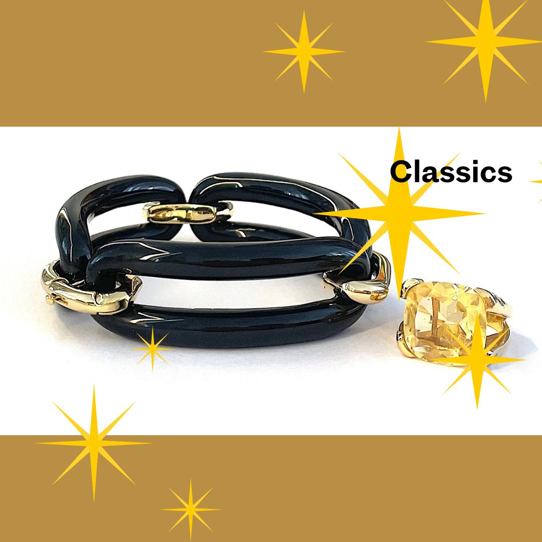 Gold Marquise Double Link Necklace