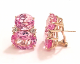 Medium GUM DROP™ Earrings with Pink Topaz and Blue Topaz and Diamonds