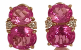 Medium GUM DROP™ Earrings with Deep Citrine and Pink Topaz and Diamonds