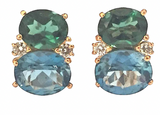 Medium GUM DROP™ Earrings with Two-Toned Blue Topaz and Diamonds