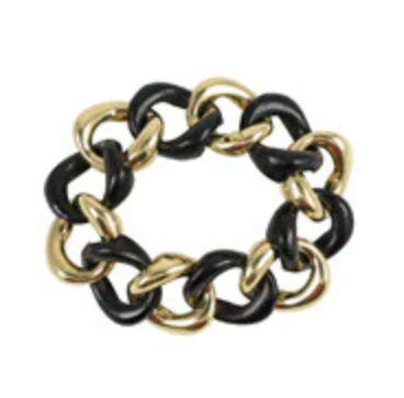 18kt Yellow Gold and Onyx Link Bracelet