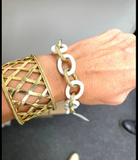 18k Woven Lattice Cuff Bracelet