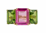 Medium 18kt Yellow Gold GUM DROP™ Two Toned Pink Topaz